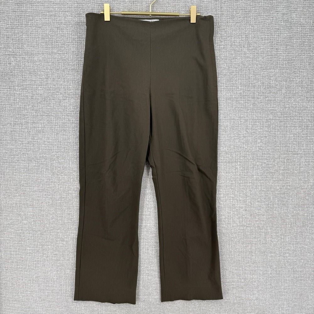 MM.LaFleur Pants Womens 10 Green Straight Leg Crepe Pull On Stretch Easy Care